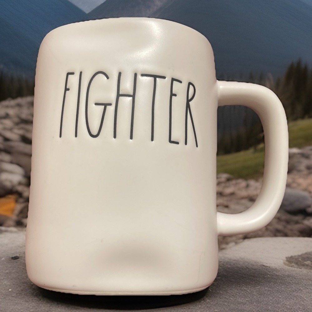 RAE DUNN BY MAGENTA 202 "FIGHTER" MUG CERAMIC Artisan Collection Gift Coffee Cup